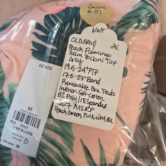 2X NWT OLD NAVY Bikini Top ONLY 19.5-24"Ptp 17.5-23"Band Removable Bra P… - Picture 11 of 11